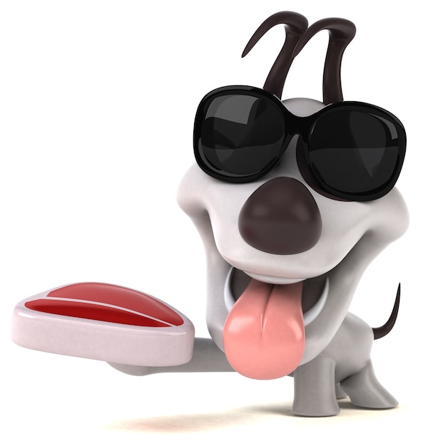 Ilustración 3D de perro divertido