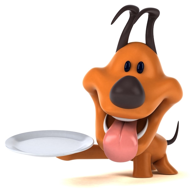 Ilustración 3D de perro divertido