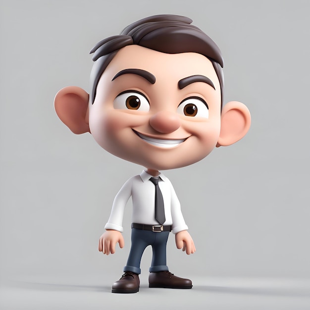 Foto gratuita ilustración en 3d de un personaje de dibujos animados con una sonrisa en su rostro