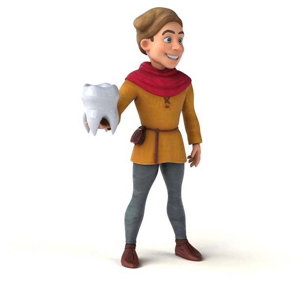 Ilustración 3D de un personaje histórico medieval