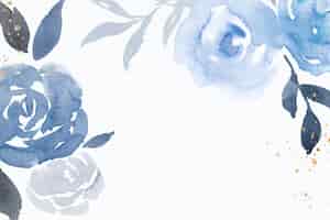 Foto gratuita ilustración de acuarela de invierno de fondo de marco rosa azul