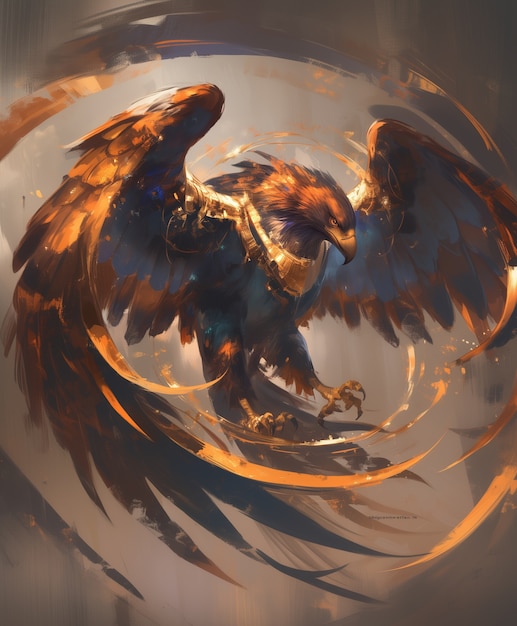 Ilustración de águila de fantasía