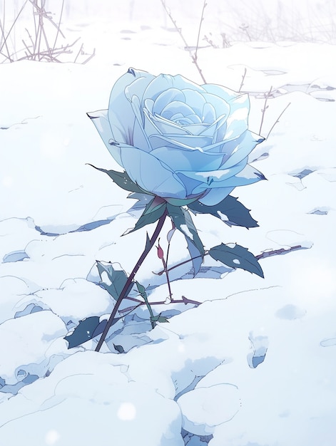 Foto gratuita ilustración al estilo de anime de la rosa