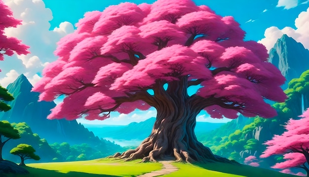 Foto gratuita ilustración de un árbol de anime