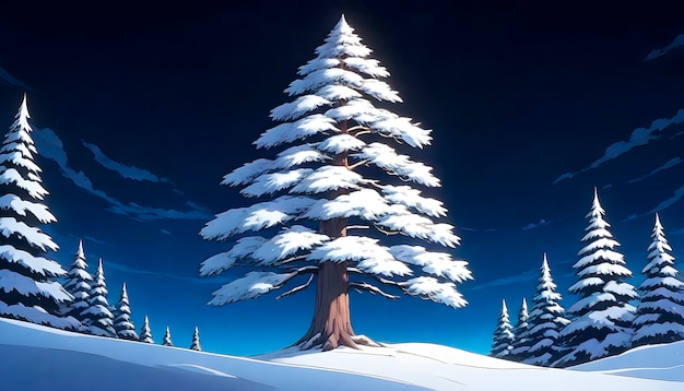 Ilustración de un árbol de anime