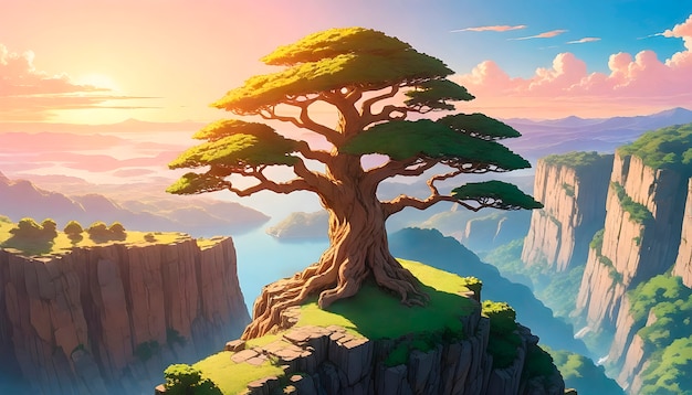 Foto gratuita ilustración de un árbol de anime