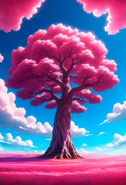 Ilustración de un árbol de anime