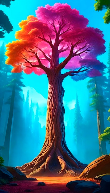 Foto gratuita ilustración de un árbol de anime