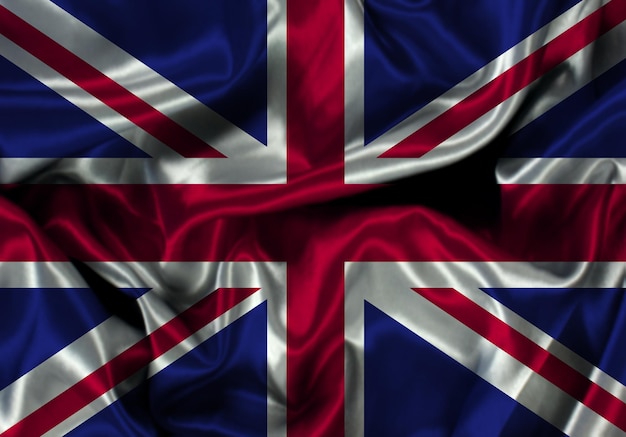 Foto gratuita ilustración de una bandera union jack con pliegues y arrugas