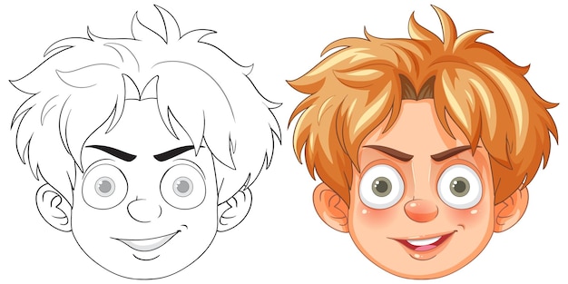 Ilustración de la cara del niño feliz