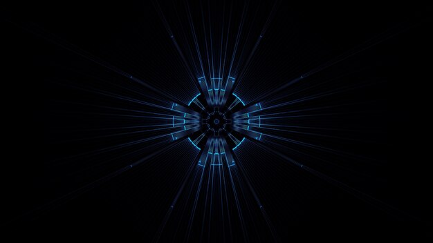 Ilustración de un círculo con efectos de luz de neón abstractos, ideal para un fondo futurista