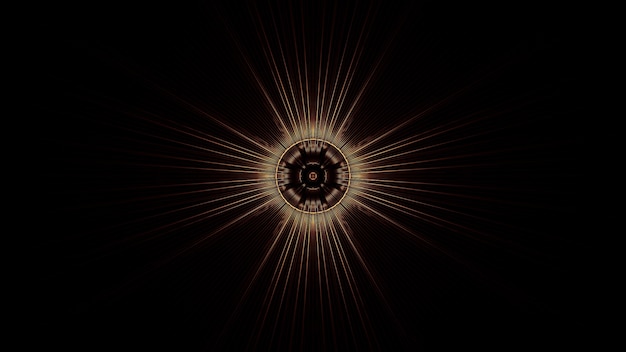 Ilustración de un círculo con efectos de luz de neón abstractos, ideal para un fondo futurista