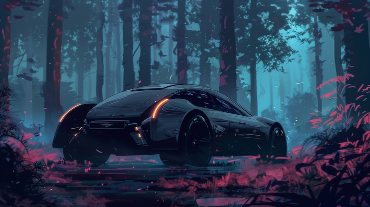 Foto gratuito ilustración de un coche futurista