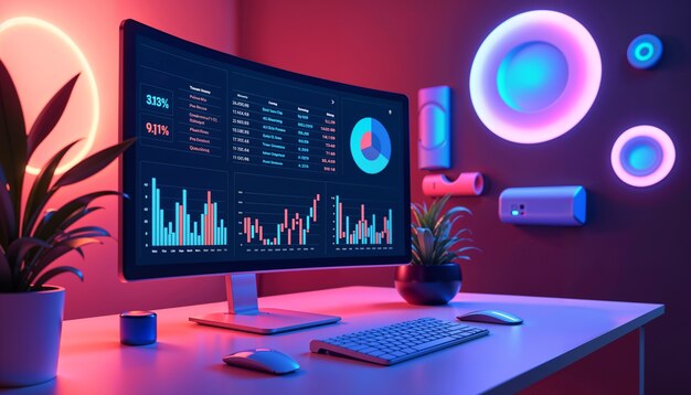 Ilustración por computadora de gráficos en 3D