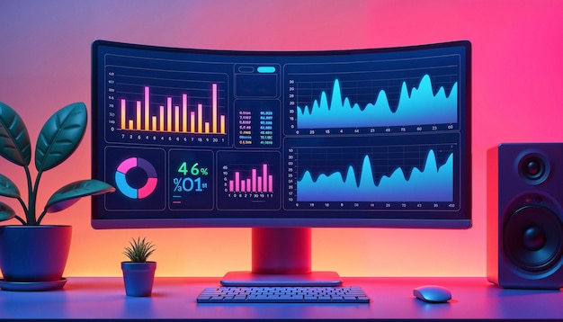 Ilustración por computadora de gráficos en 3D