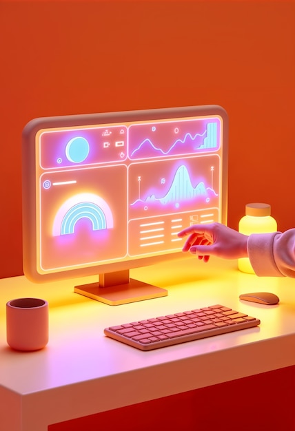 Ilustración por computadora de gráficos en 3D