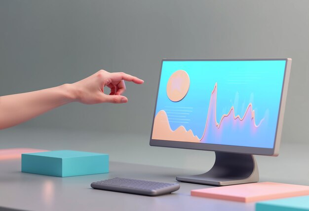 Ilustración por computadora de gráficos en 3D
