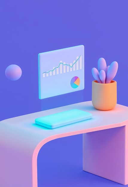 Ilustración por computadora de gráficos en 3D