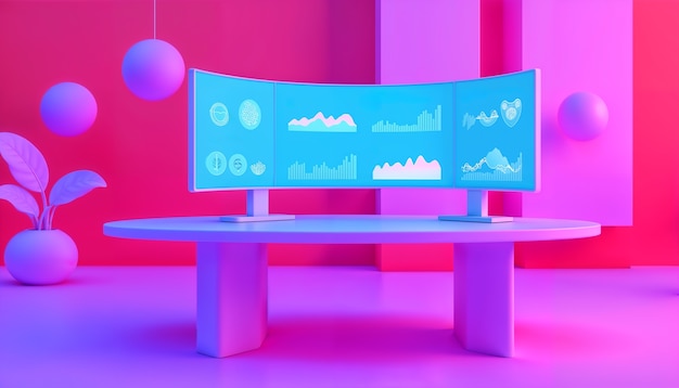 Ilustración por computadora de gráficos en 3D
