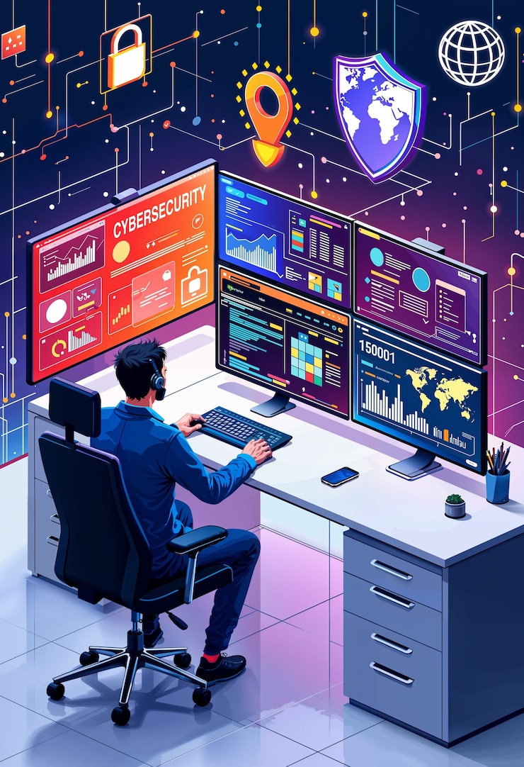Foto gratuito ilustración del concepto de ciberseguridad