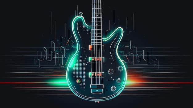 Foto gratuita ilustración creativa con ia generativa de guitarra eléctrica.