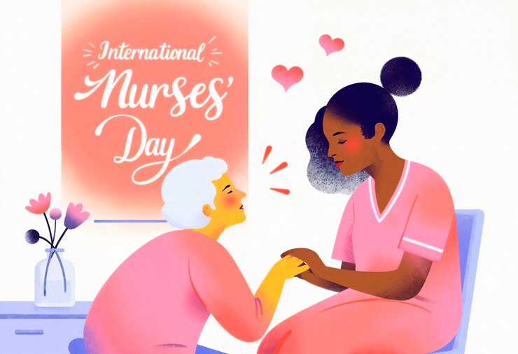 Ilustración del día internacional de las enfermeras