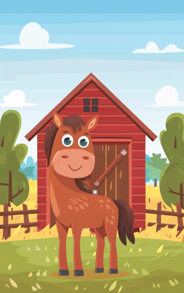 Foto gratuito ilustración de dibujos animados de caballos