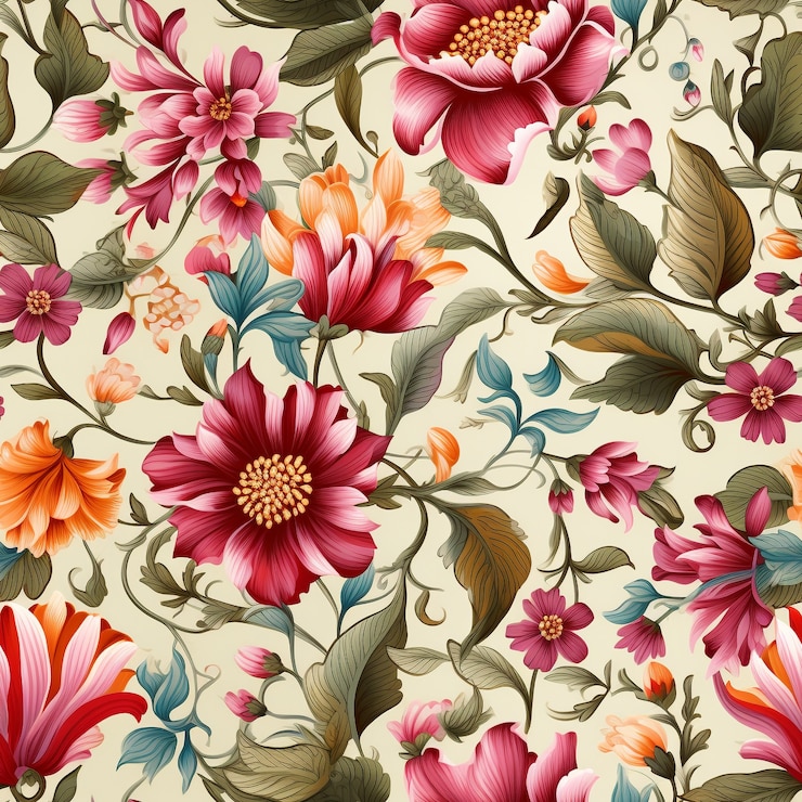Foto gratuito ilustración de dibujos animados con patrones florales