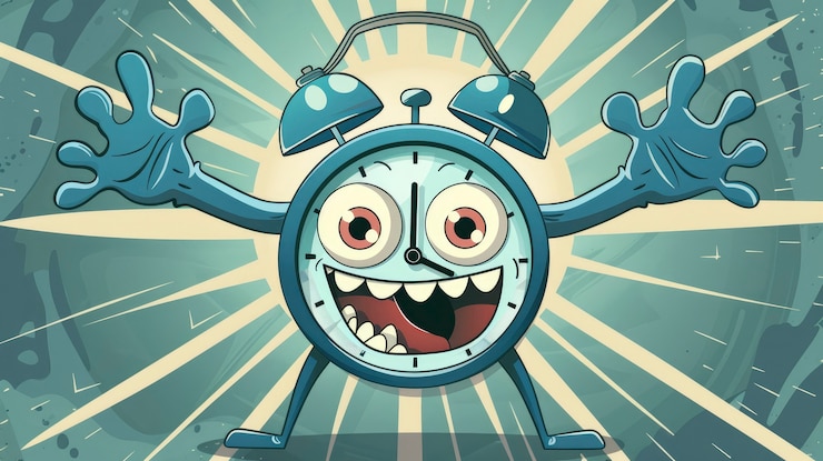Foto gratuito ilustración de dibujos animados de reloj