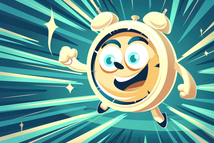 Foto gratuito ilustración de dibujos animados de reloj