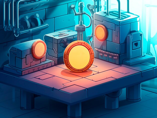 Ilustración de dibujos animados de la tecnología Blockchain