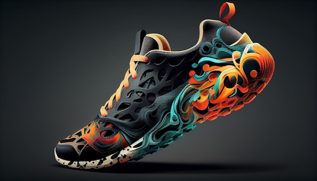Ilustración de diseño de par de calzado deportivo generada por IA