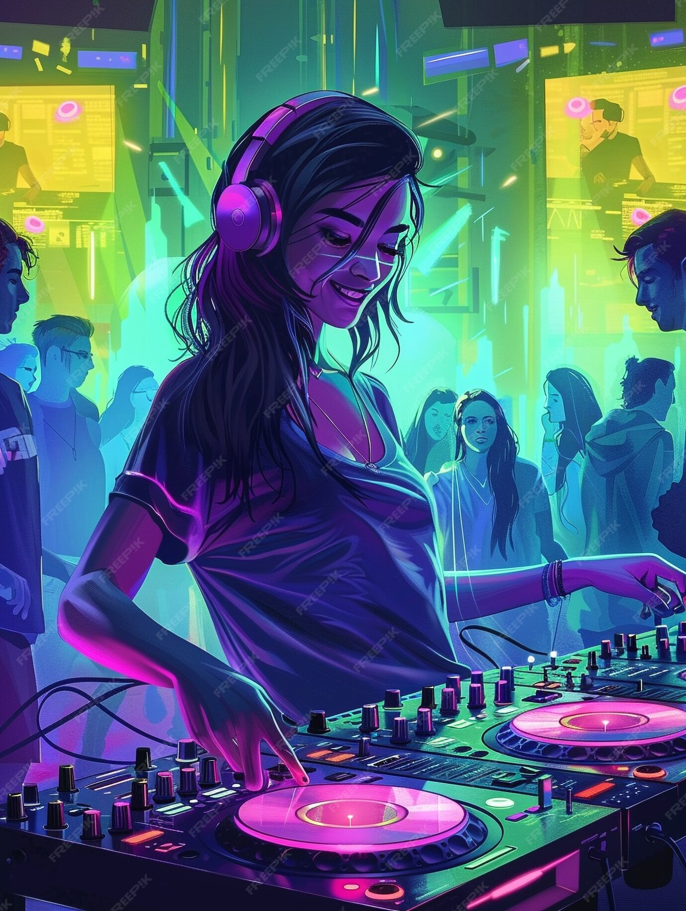 Ilustración de un DJ cyberpunk | Foto Gratis image.