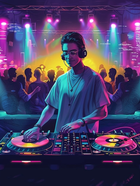 Ilustración de un DJ cyberpunk | Foto Gratis