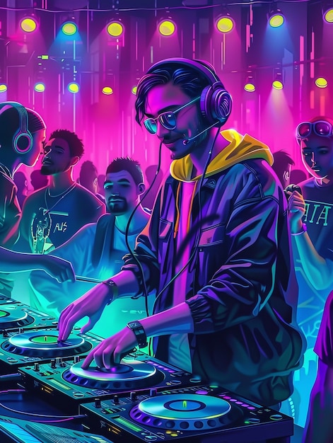 Ilustración de un DJ cyberpunk | Foto Gratis
