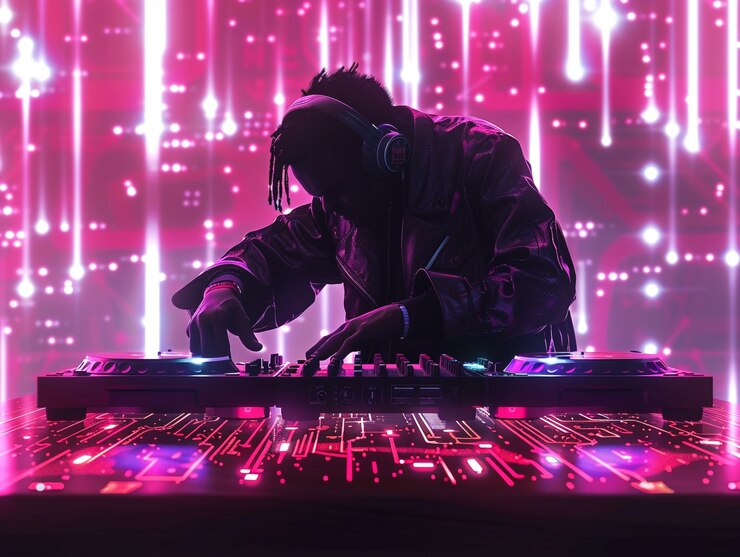 Foto gratuito ilustración de un dj cyberpunk