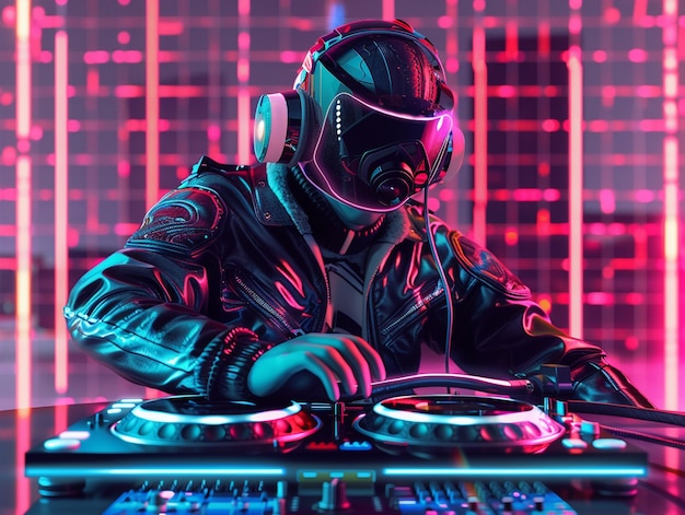 Ilustración de un DJ cyberpunk | Foto Gratis