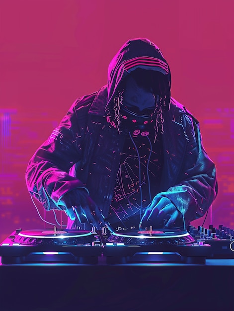 Ilustración de un DJ cyberpunk | Foto Gratis