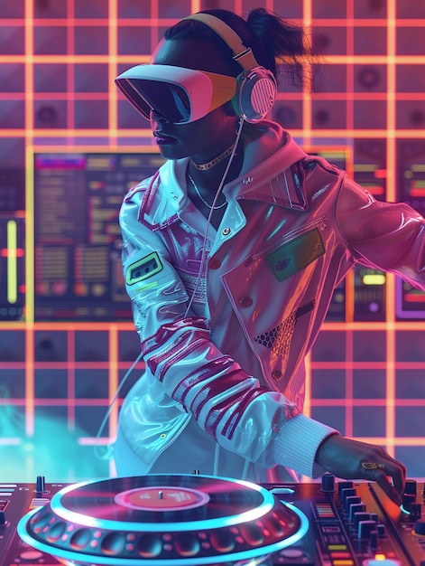 Ilustración de un DJ cyberpunk | Foto Gratis