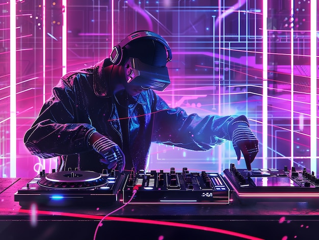Ilustración de un DJ cyberpunk | Foto Gratis