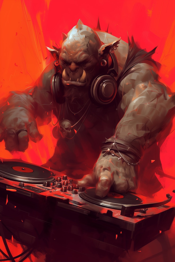 Foto gratuito ilustración de dj de fantasía