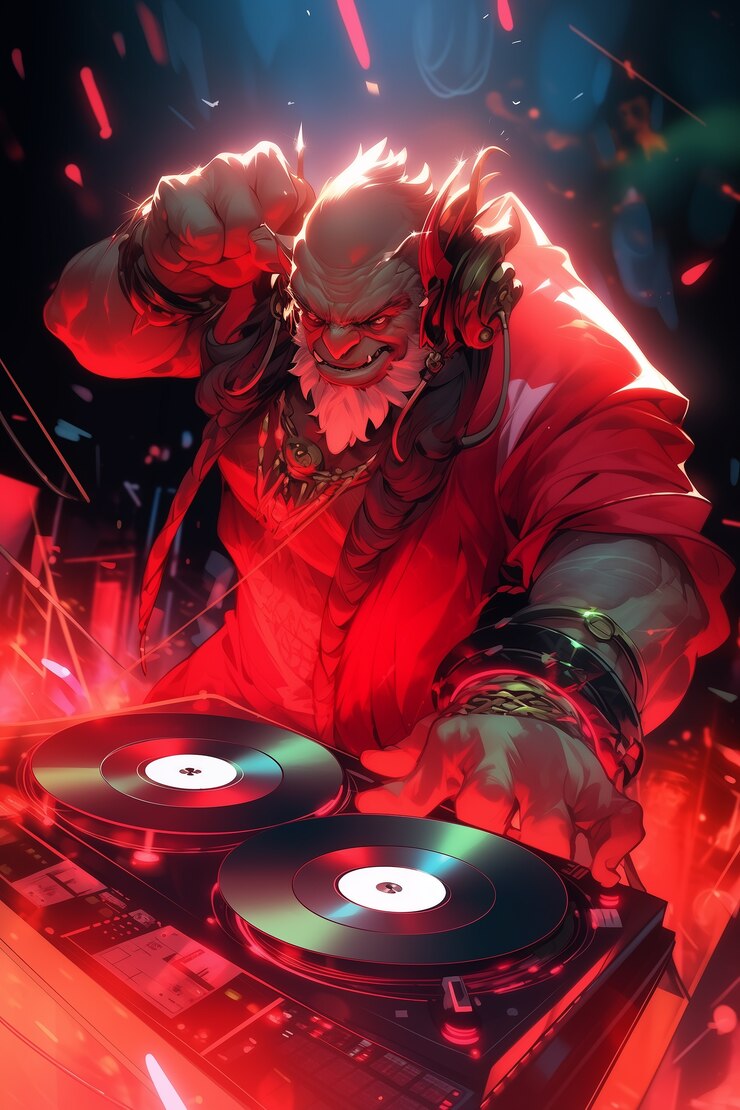 Foto gratuito ilustración de dj de fantasía