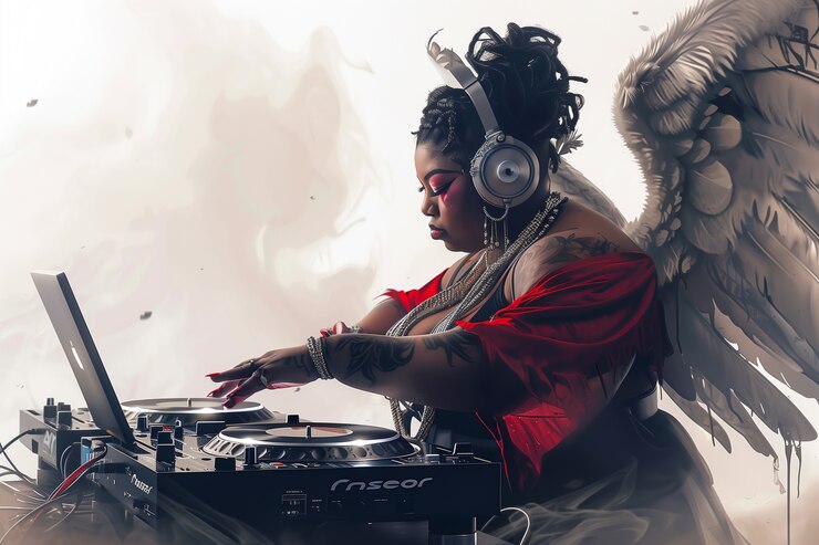 Foto gratuito ilustración de dj de fantasía