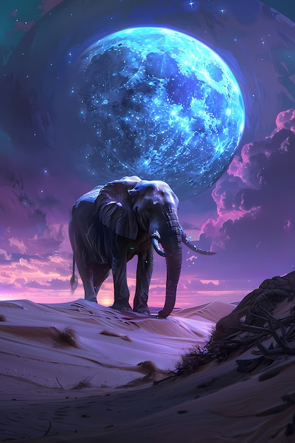 Foto gratuita ilustración de elefante de fantasía