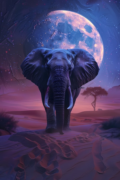 Foto gratuita ilustración de elefante de fantasía