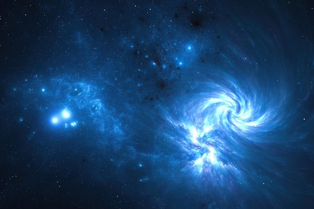 Ilustración del espacio de explosión de galaxias