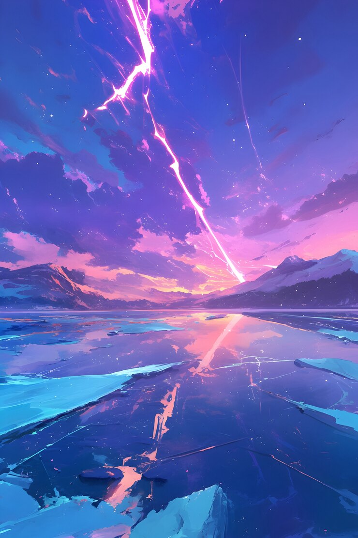 Ilustración de estilo de arte digital de la tormenta eléctrica