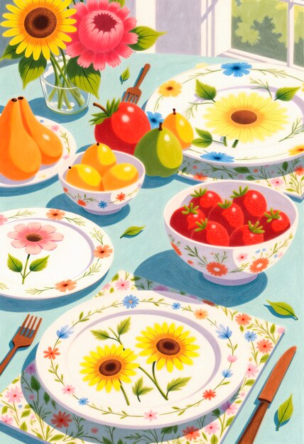 Ilustración floral de primavera