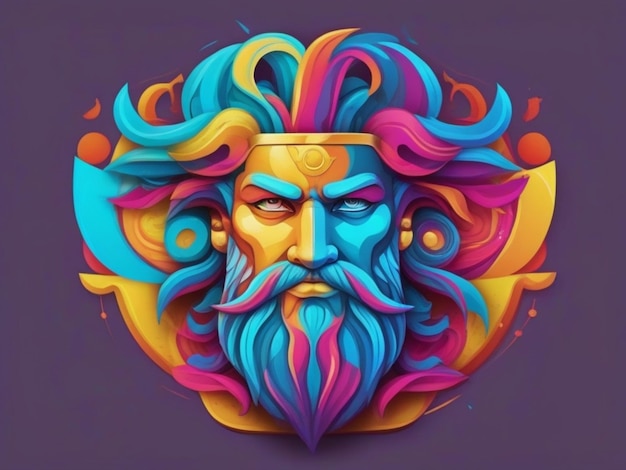 Foto gratuita ilustración gratuita de zeus diseño de logotipo colorido