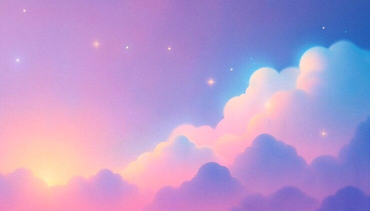 Ilustración iridescente del sueño del cielo pastel